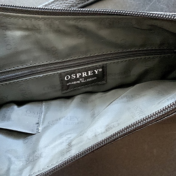 NWOT-Osprey London genuine black ostrich leather zipper shoulder purse - Picture 10 of 10